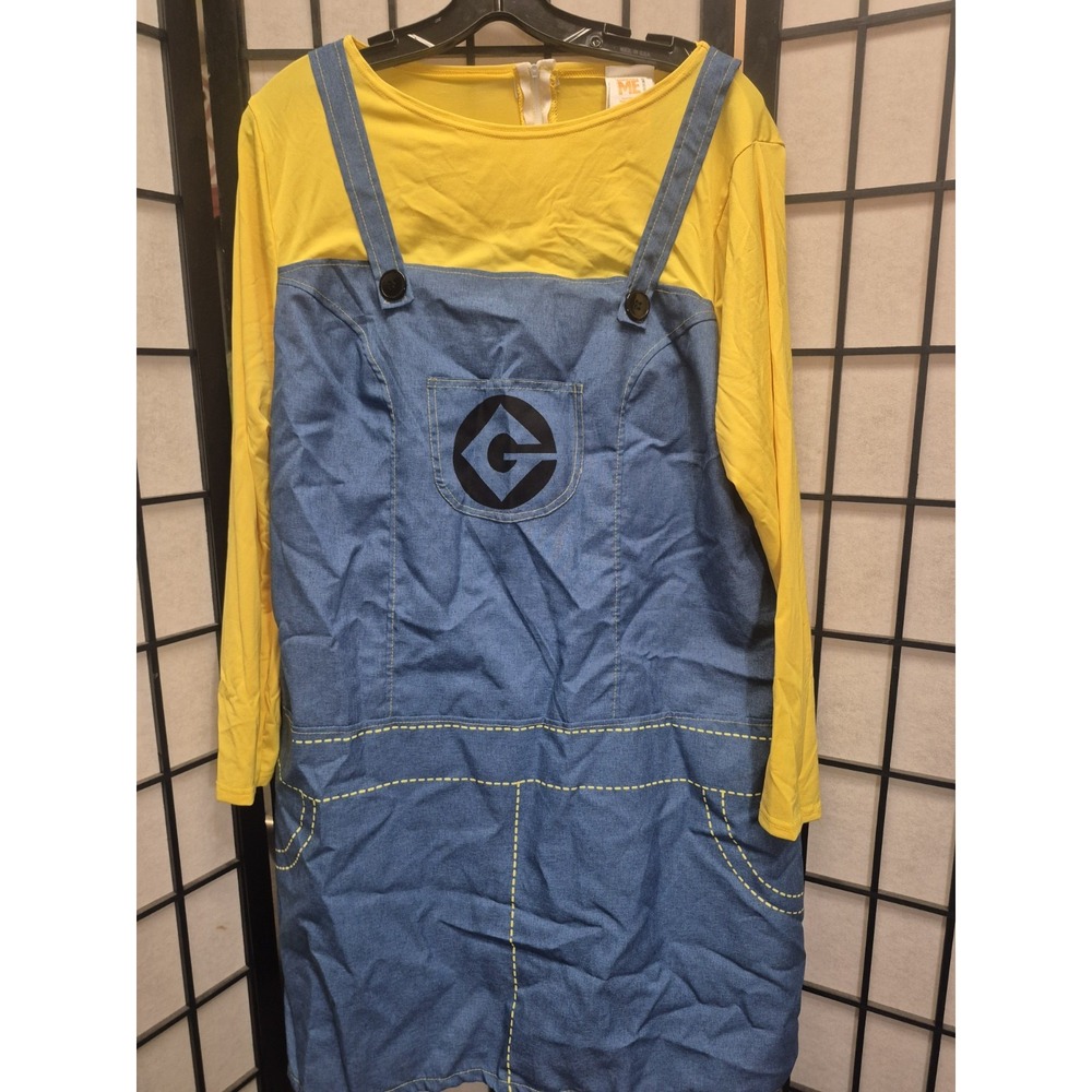 Minion One Size Adult Over All Dress Costume